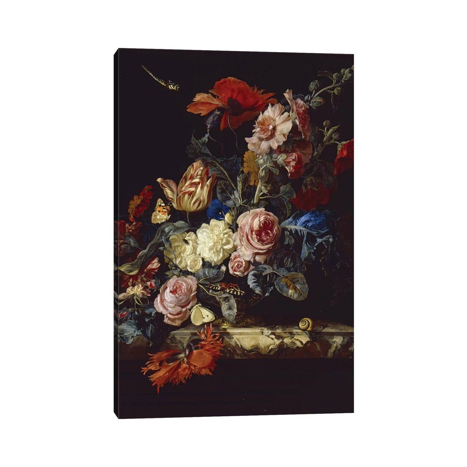 iCanvas "A Vase Of Flowers, 1663" by Willem van Aelst Canvas Print